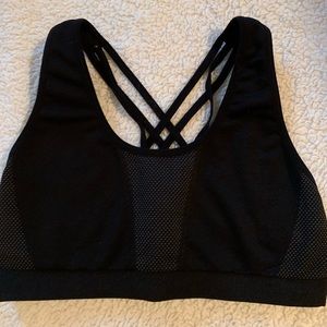 Fabletics criss cross black sports bra